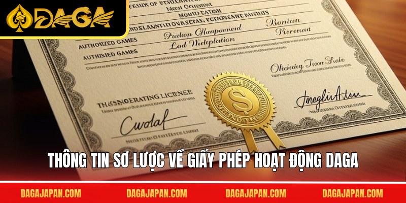 Thông tin sơ lược về giấy phép hoạt động DAGA